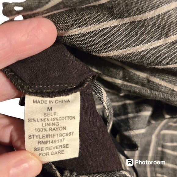 Fashion On Earth Wide Leg Linen/Cotton Jumpsuit‎ Women's Size Medium Gray - Picture 5 of 6